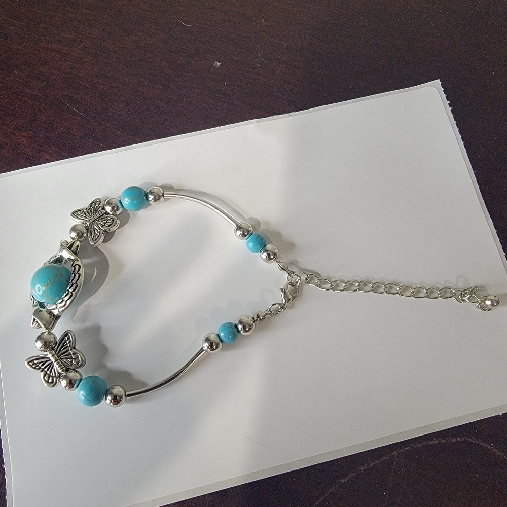 Silver and Blue Butterfly Bracelet - Picture 4 of 4